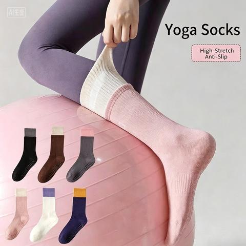 Pilates Yoga Y Barre - Calcetines unisex con agarre de poliéster,