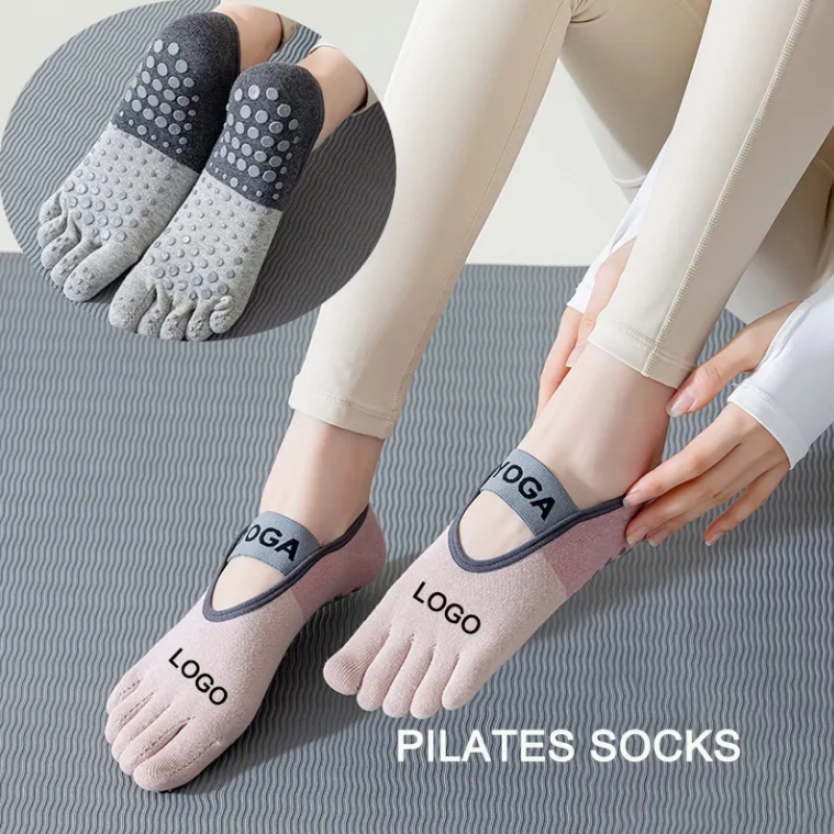 Pilates Yoga Y Barre - Calcetines de algodón antideslizantes al por