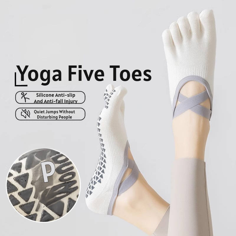 Pilates & Yoga Vertebrasana - Calcetines de yoga finos de cinco