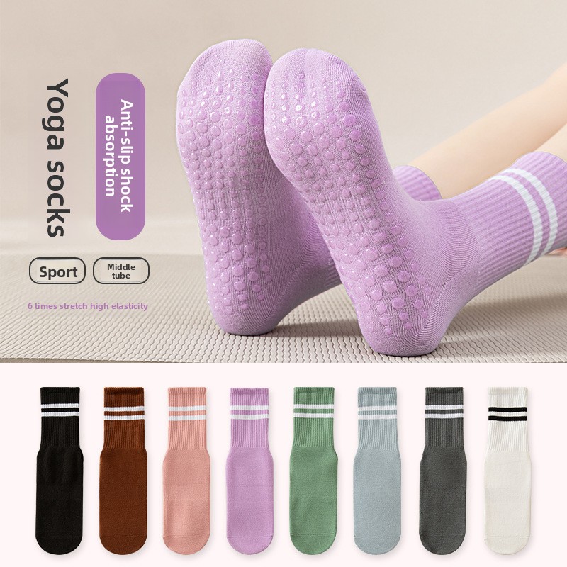 Pilates Yoga Workout - Calcetines de media pantorrilla con doble