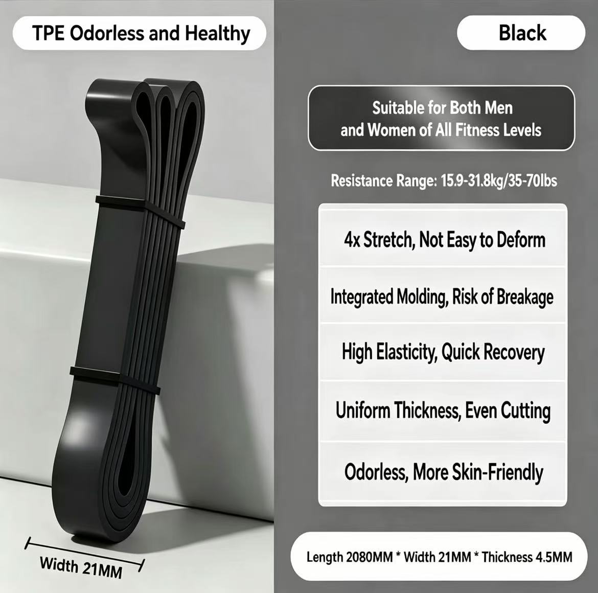 Bandas de Resistencia TPE de 6 - Difference Pilates And Yoga reseña y precio